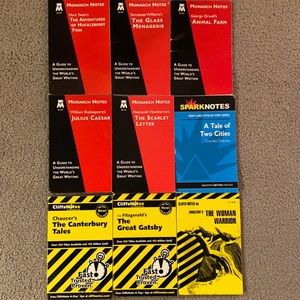Bundle of Cliffs Notes, Monarch Notes, and Spark Notes